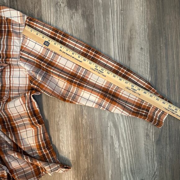 Set of‎ 2 Red Head Long Sleeve Plaid Button Down Shirts Mens 2XL Red Brown - Picture 15 of 16